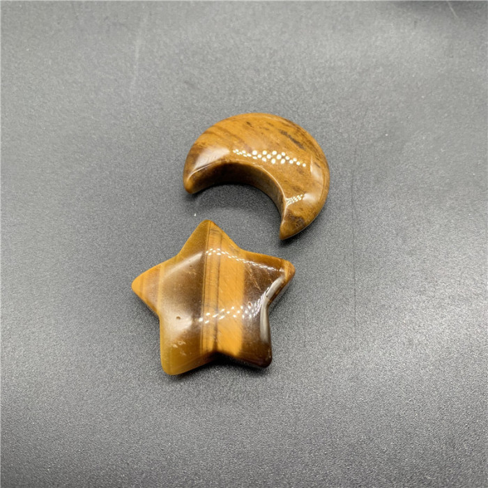 Wholesale natural stone, crystal carving handicrafts, obsidian collectibles and mineral ornaments in the shape of stars and moons