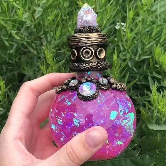 New creative angel halo resin handcrafted items and Moon Crystal Witch Magic bottle for spiritual healing