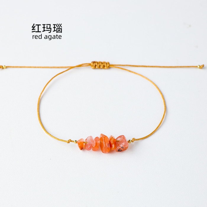 Wholesale natural quartz crystal healing irregular amethyst fragment gravel bracelets