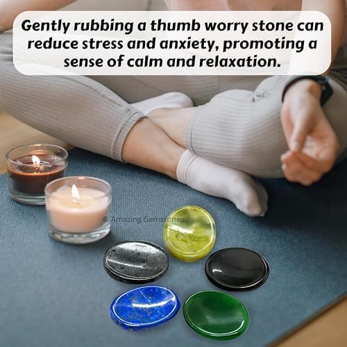 Green Jade Aventurine Worry Stone Crystals and Healing Stones - Worry Stones for Stress Relief Gifts - Piedra Crystal Fidget for Meditation - Unique Stocking Stuffers and Birthday Gifts for Women, Men