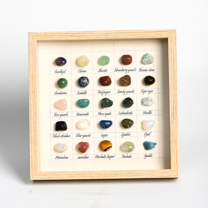 New crystal craft frame collection festival decoration style spa healing stone custom Logo Diy painting