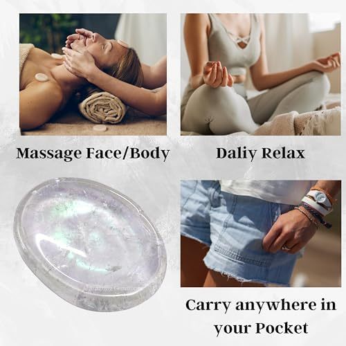 Green Jade Aventurine Worry Stone Crystals and Healing Stones - Worry Stones for Stress Relief Gifts - Piedra Crystal Fidget for Meditation - Unique Stocking Stuffers and Birthday Gifts for Women, Men