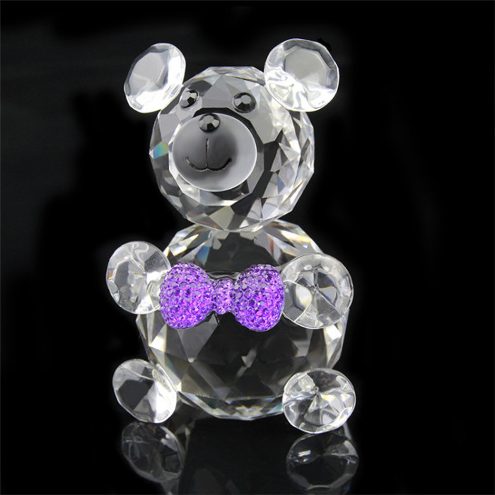 Wholesale factory crystal animal direct sales crystal bear ornaments for couples and Valentine's Day gifts crystal handicrafts