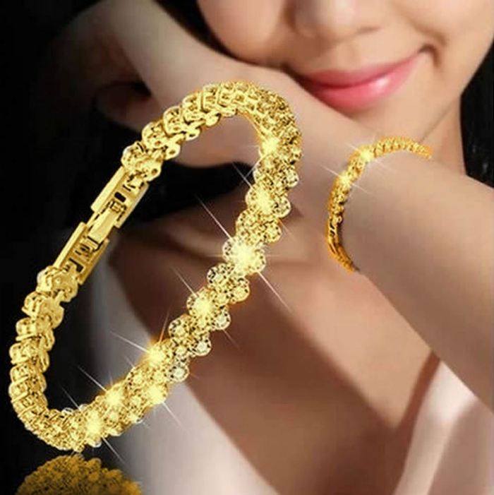 Hot-selling 3-color women's bracelet, fashionable Roman-style crystal bracelet gift accessories