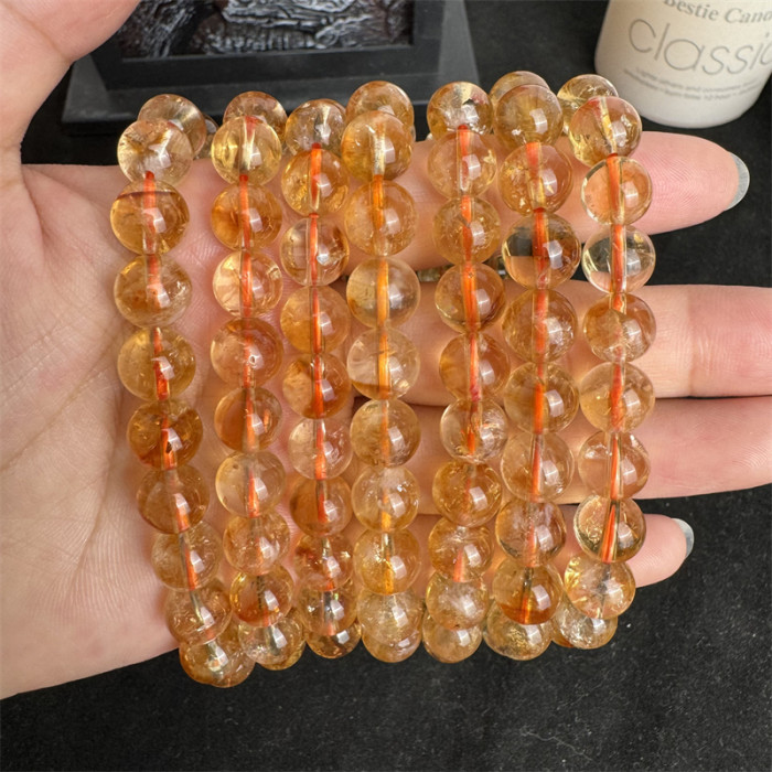 Wholesale 8mm Reiki energy yellow crystal beads healing crystal yellow crystal bracelet jewelry
