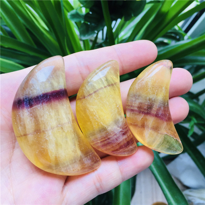 Wholesale natural high-quality carved crystal moon rose quartz moon obsidian moon handicraft gifts