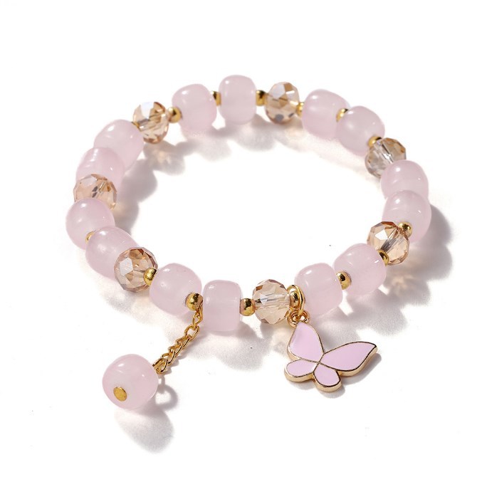 New product adjustable butterfly charm crystal glass bracelet for girls and girls with beads bracelet jewelry