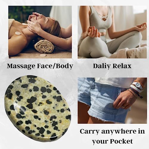 Green Jade Aventurine Worry Stone Crystals and Healing Stones - Worry Stones for Stress Relief Gifts - Piedra Crystal Fidget for Meditation - Unique Stocking Stuffers and Birthday Gifts for Women, Men