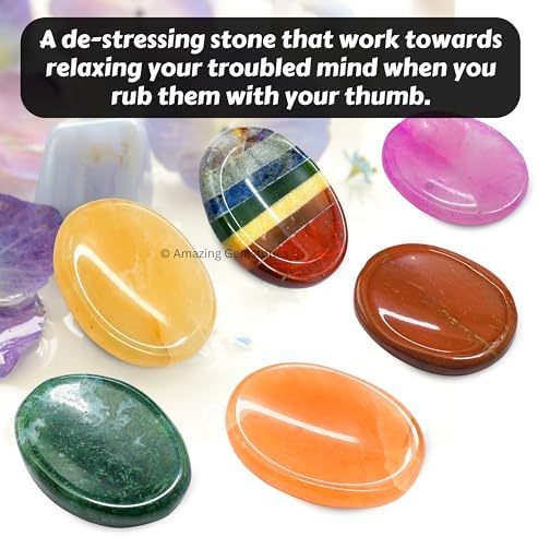 Green Jade Aventurine Worry Stone Crystals and Healing Stones - Worry Stones for Stress Relief Gifts - Piedra Crystal Fidget for Meditation - Unique Stocking Stuffers and Birthday Gifts for Women, Men