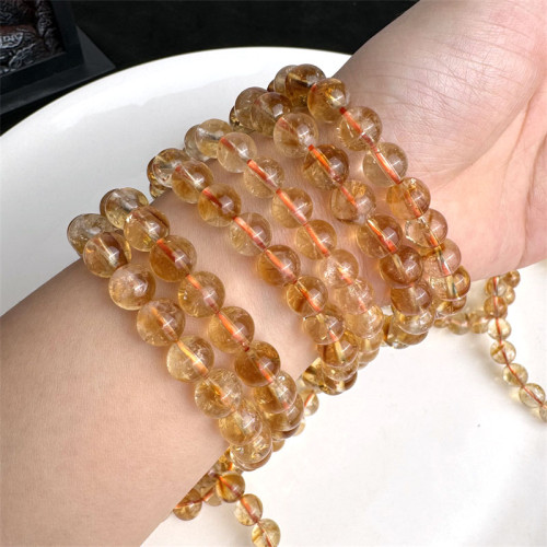Wholesale 8mm Reiki energy yellow crystal beads healing crystal yellow crystal bracelet jewelry