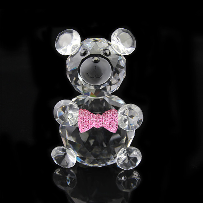 Wholesale factory crystal animal direct sales crystal bear ornaments for couples and Valentine's Day gifts crystal handicrafts