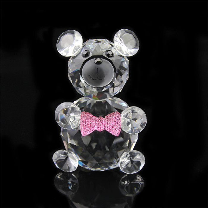 Wholesale factory crystal animal direct sales crystal bear ornaments for couples and Valentine's Day gifts crystal handicrafts