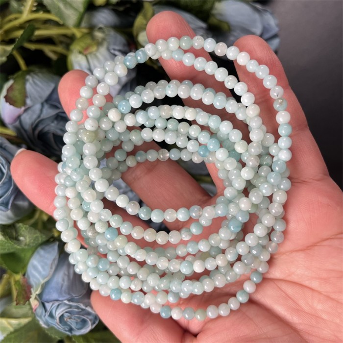 6mm Crystal Bead Natural Healing Stone Clear Quartz Sunstone Bracelet for Healing