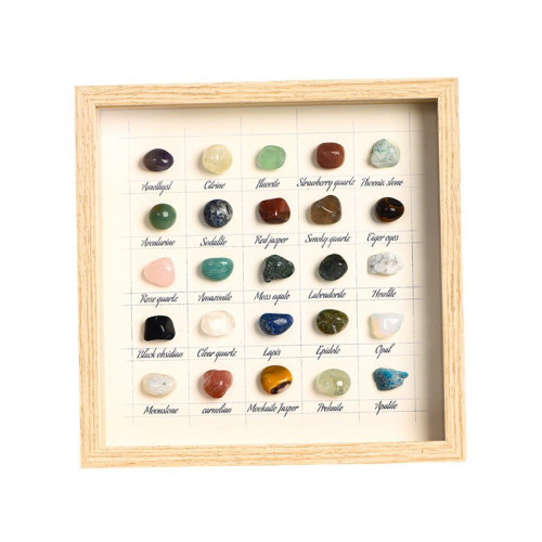 New crystal craft frame collection festival decoration style spa healing stone custom Logo Diy painting