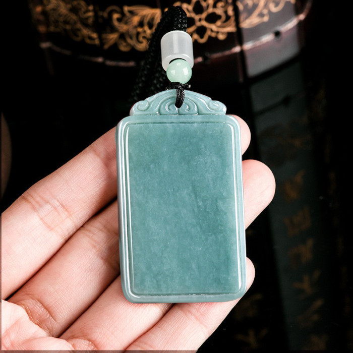 Natural jadeite blue water type jadeite ornaments, Chinese-style gifts suitable for both men and women
