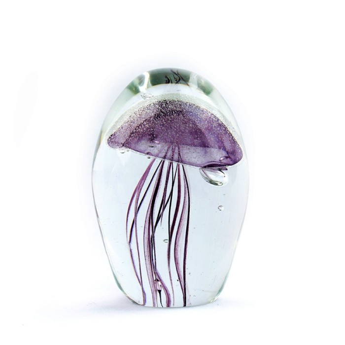Wholesale of popular colored crystal handicrafts, glass 3D jellyfish, and paper girl gifts
