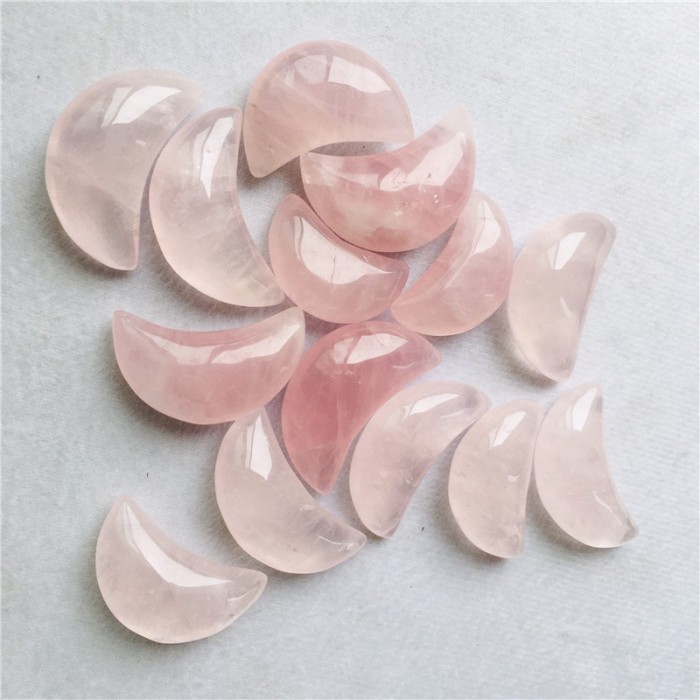Wholesale natural high-quality carved crystal moon rose quartz moon obsidian moon handicraft gifts