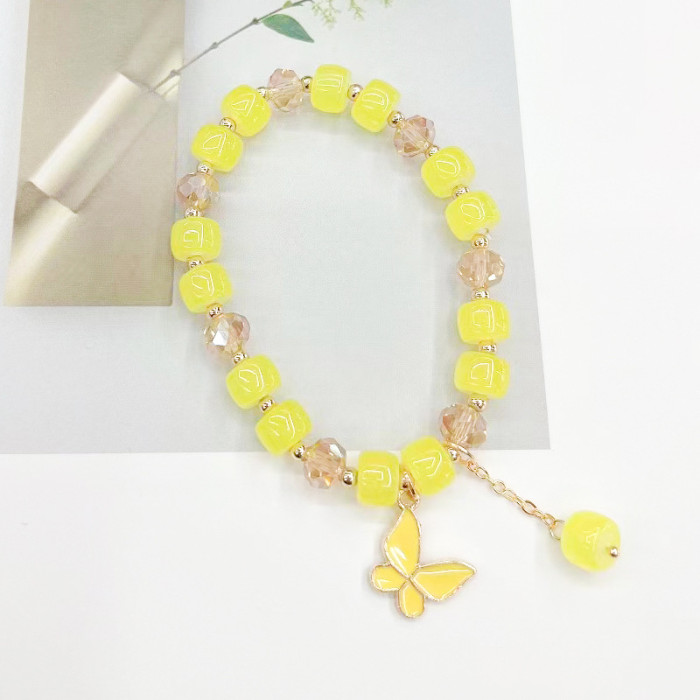 Wholesale 8mm Reiki energy yellow crystal beads healing crystal yellow crystal bracelet jewelry