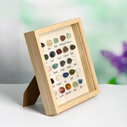 New crystal craft frame collection festival decoration style spa healing stone custom Logo Diy painting
