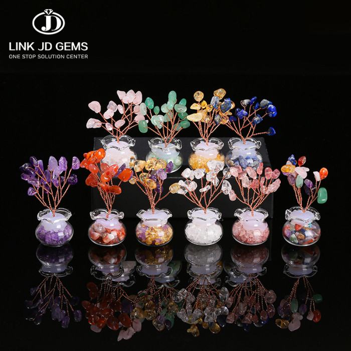 Natural crystal crushed stone koi fish tank, decorative small statues, colorful goldfish handicrafts, household car garden, feng shui, good luck