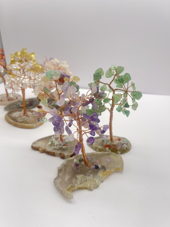 Natural amethyst spiritual healing wishing bottle, money tree, lift handicraft, chakra energy crystal handicraft, home decoration