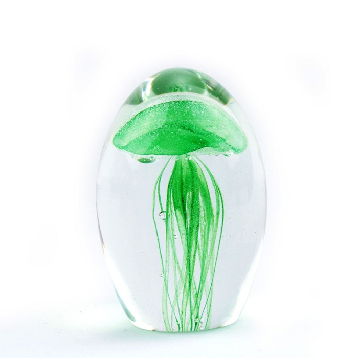 Wholesale of popular colored crystal handicrafts, glass 3D jellyfish, and paper girl gifts