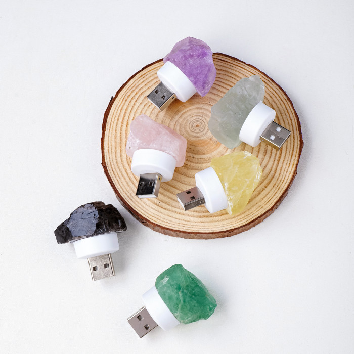 Natural amethyst rough stone crystal night light, rough quartz crystal lamp, crystal handicraft