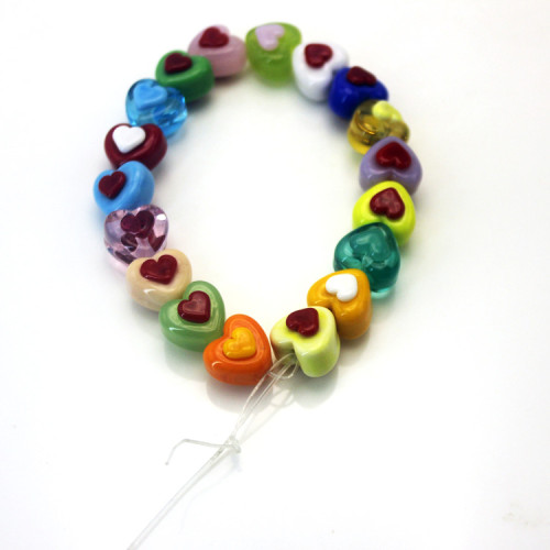 Best-selling, durable, simple and smooth glass mini Murano glass heart-shaped bead jewelry