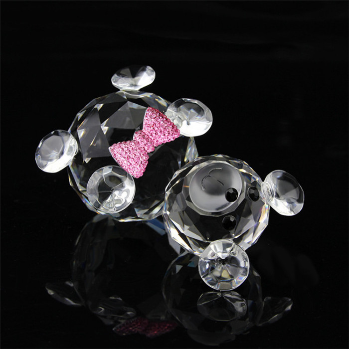 Wholesale factory crystal animal direct sales crystal bear ornaments for couples and Valentine's Day gifts crystal handicrafts