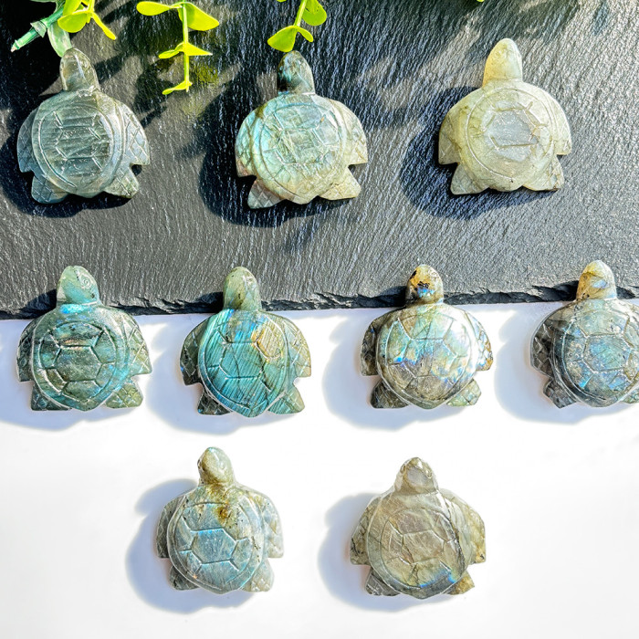 Wholesale natural stone, elongated stone, sea turtle, crystal carving, animal model, interior decoration
