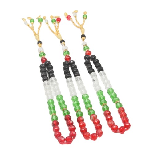 10mm Cut Glass Crystal Muslim Prayer Beads Palestine Map Bracelet Islamic Crystal Rosary Bracelet