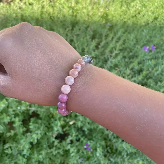 Couple gifts: Natural stone handcrafted beaded bracelets, healing crystal moonstone powder quartz bracelets, good luck jewelry gifts