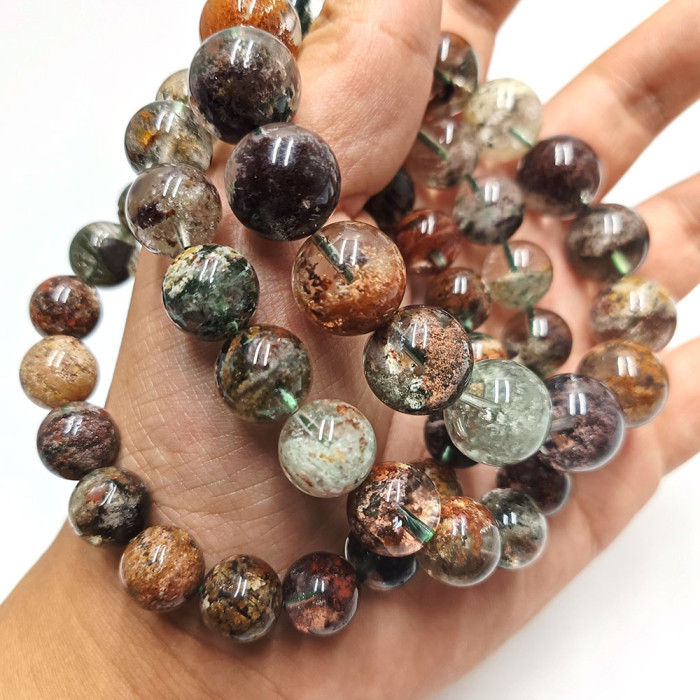 The highest quality natural mixed garden quartz bracelet, crystal stone processed crystal garden bracelet for sale