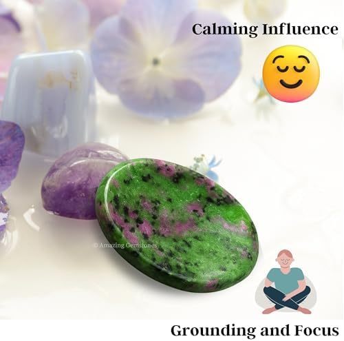 Green Jade Aventurine Worry Stone Crystals and Healing Stones - Worry Stones for Stress Relief Gifts - Piedra Crystal Fidget for Meditation - Unique Stocking Stuffers and Birthday Gifts for Women, Men