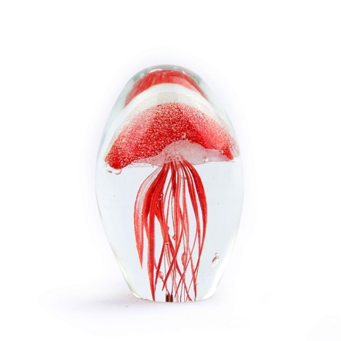 Wholesale of popular colored crystal handicrafts, glass 3D jellyfish, and paper girl gifts