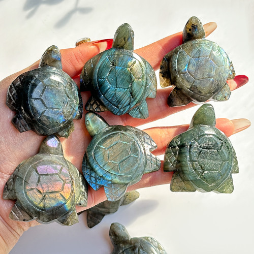 Wholesale natural stone, elongated stone, sea turtle, crystal carving, animal model, interior decoration