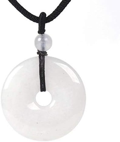 JUST IN STONES Gemstone 30mm Donut Beads Reiki Chakra Pendant Necklace Handmade Jewelry 22 Inch