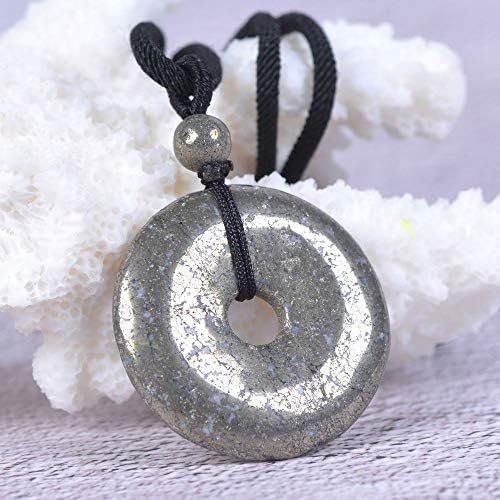 JUST IN STONES Gemstone 30mm Donut Beads Reiki Chakra Pendant Necklace Handmade Jewelry 22 Inch