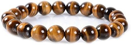 Justinstones Gem Semi Precious Gemstone 8mm Round Beads Stretch Bracelet 7 Inch Unisex