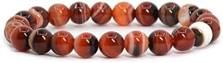 Justinstones Gem Semi Precious Gemstone 8mm Round Beads Stretch Bracelet 7 Inch Unisex