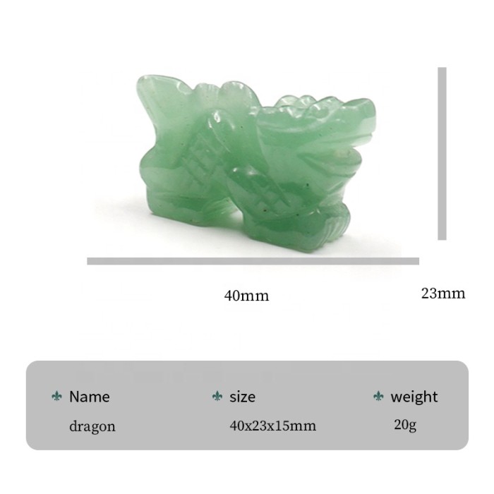 1.5-inch natural crystal healing stone wholesale bulk carved crystal dragon figurines for home decoration stone handicrafts