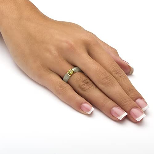 10K Yellow Gold Round Genuine Jade and Round Green Genuine Peridot Ring
