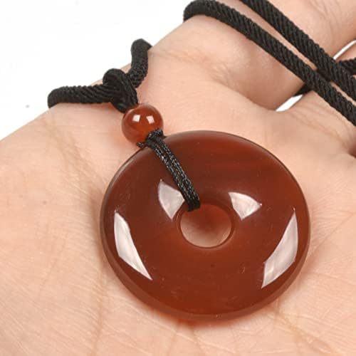 JUST IN STONES Gemstone 30mm Donut Beads Reiki Chakra Pendant Necklace Handmade Jewelry 22 Inch