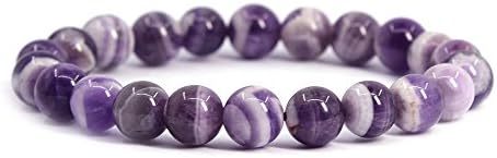 Justinstones Gem Semi Precious Gemstone 8mm Round Beads Stretch Bracelet 7 Inch Unisex