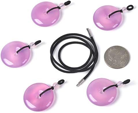 JUST IN STONES Gemstone 30mm Donut Beads Reiki Chakra Pendant Necklace Handmade Jewelry 22 Inch