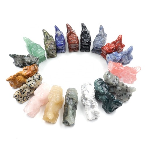 1.5-inch natural crystal healing stone wholesale bulk carved crystal dragon figurines for home decoration stone handicrafts