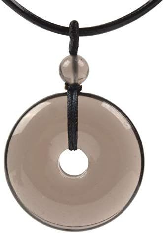 JUST IN STONES Gemstone 30mm Donut Beads Reiki Chakra Pendant Necklace Handmade Jewelry 22 Inch