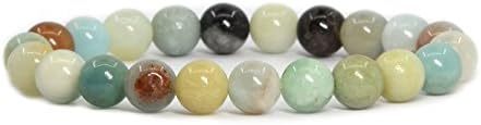 Justinstones Gem Semi Precious Gemstone 8mm Round Beads Stretch Bracelet 7 Inch Unisex