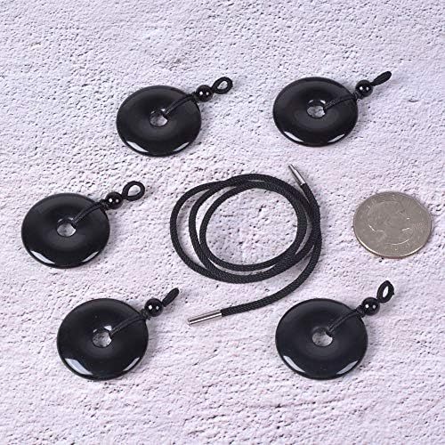 JUST IN STONES Gemstone 30mm Donut Beads Reiki Chakra Pendant Necklace Handmade Jewelry 22 Inch