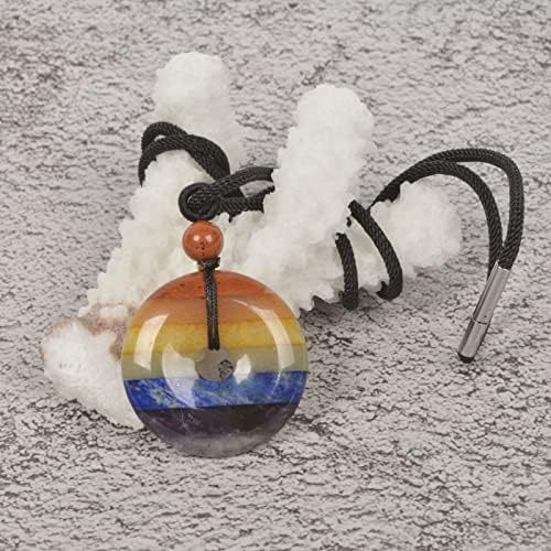 JUST IN STONES Gemstone 30mm Donut Beads Reiki Chakra Pendant Necklace Handmade Jewelry 22 Inch
